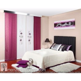 Panel Japonés Combinado Alba Malva con Gran Lino Liso