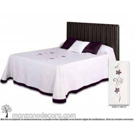 Colcha de Verano Pañuelo Bordado Alba Malva C-1