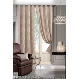 Cortina Ollaos Estampada Estándar CD-5092 Beige