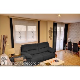 Estor Paquete Bordado y Panel Japonés Bordado Diana Negro c2 con Rústico 2468