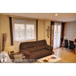 Estor Paquete Bordado y Panel Japonés Bordado Zamora c1 con Rústico 2468 Marrón c2