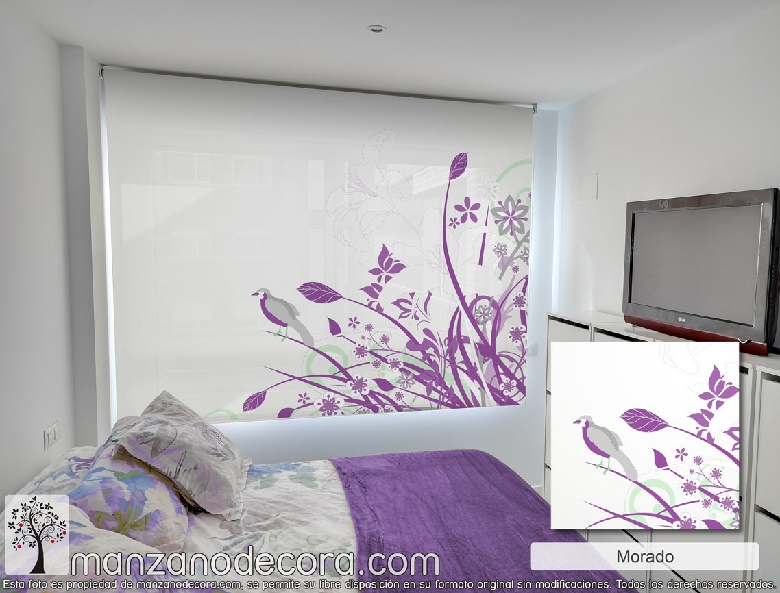 Estor Enrollable Fotográfico Dormitorio Siningia - Manzanodecora