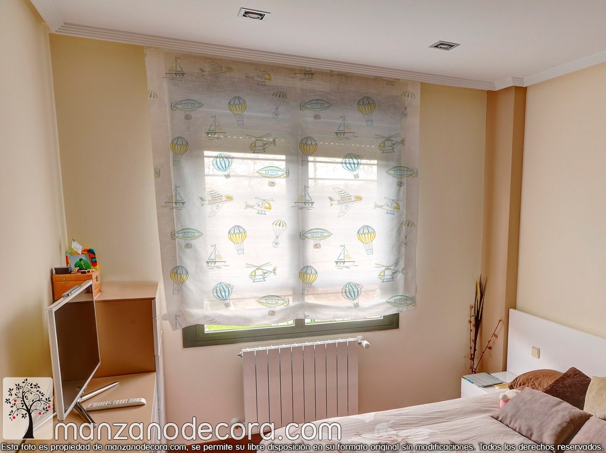 Estores infantiles para la decoración de sus dormitorios - Cortinas  Manzanodecora