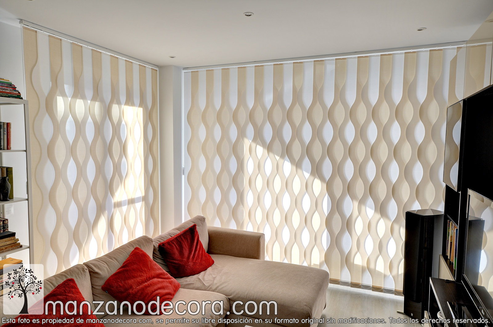 Cortinas verticales con forma