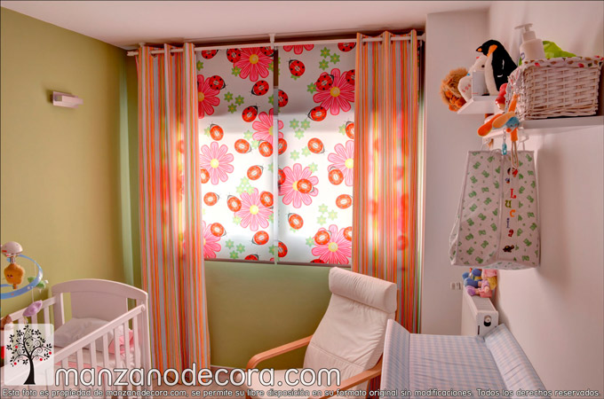 AMDXD Cortinas Habitacion Cortas Infantil Rojo Blanco Marrón