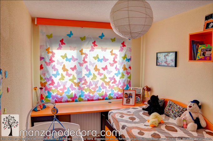 Dormitorios infantiles: colores y estores - Cortinajes y estores Marlas