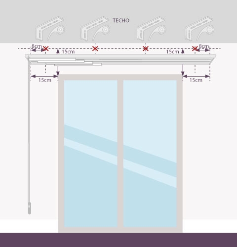 4-Vías Rail de Pared Panel Japonés, de cualquier tamaño Personalizado,  rieles Deslizantes para Cortinas/Paneles, riel de aluminio blanco. -   México