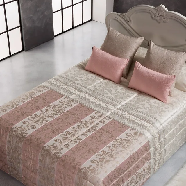 Edredón Ópalo: franjas en rosa y crema