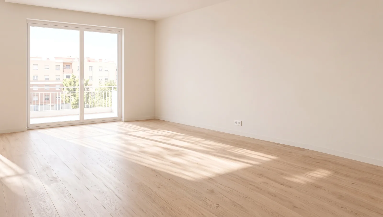 El salón vacío, tal como lo fotografía la decoradora en la visita