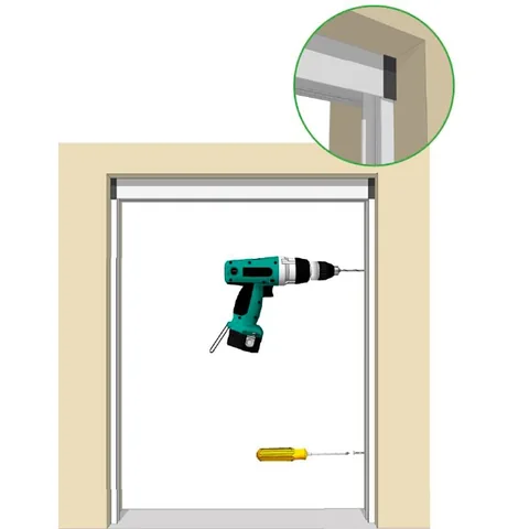 Instalación de la mosquitera enrollable para puerta, paso 3: el perfil contrario