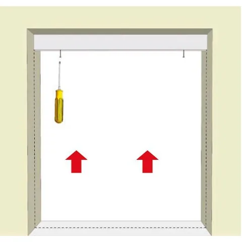 Instalación de la mosquitera plisada para puerta, paso 2: el carril de arriba