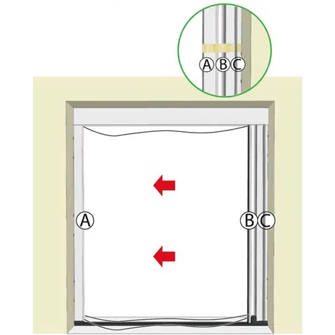 Instalación de la mosquitera plisada para puerta, paso 6: el perfil del imán