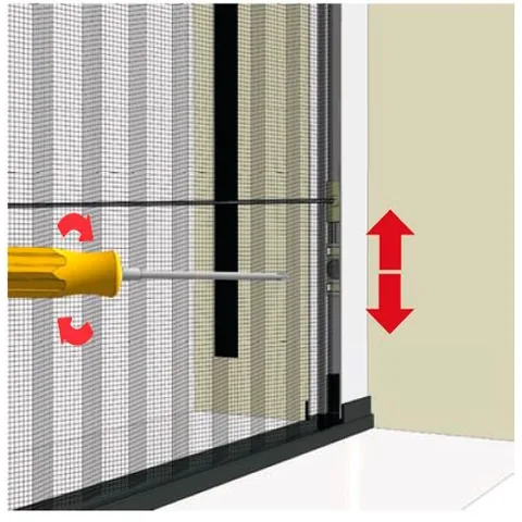 Instalación de la mosquitera plisada para puerta, paso 8: el ajuste