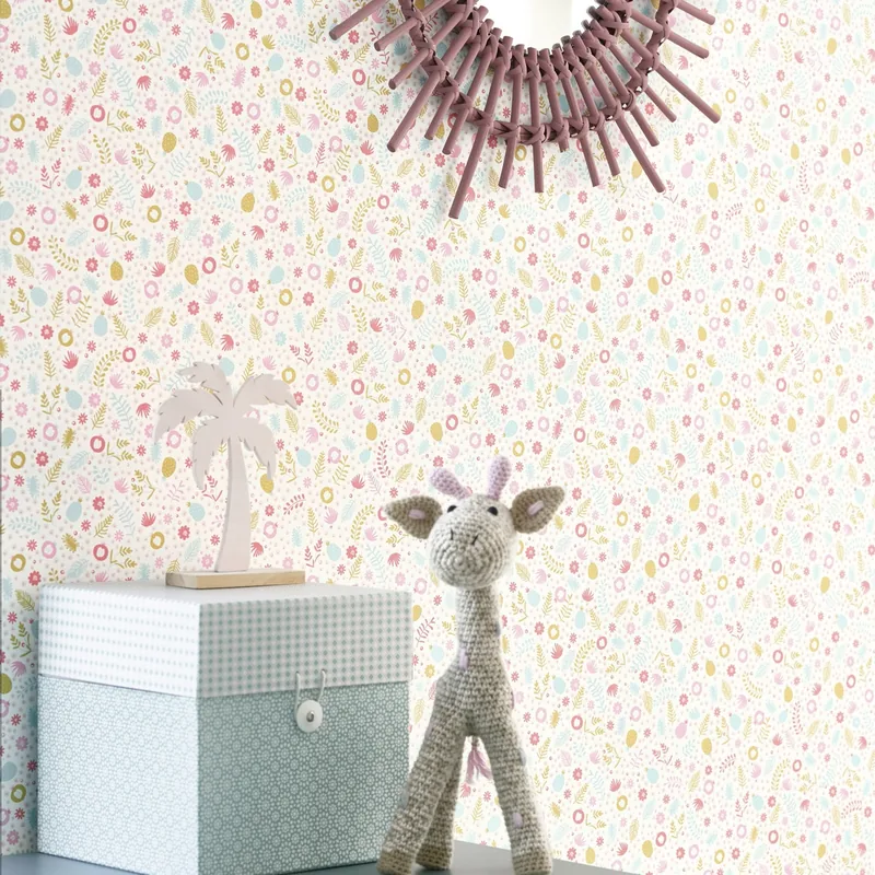 Papel pintado Espiegle: florecillas diminutas de colores