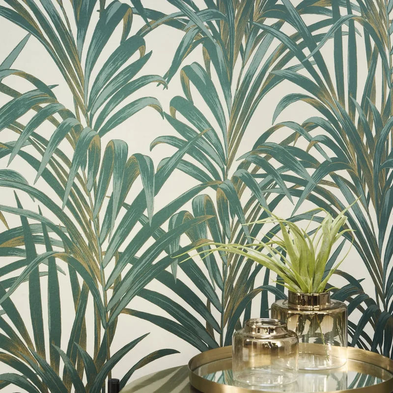 Papel pintado Fougeres: hojas de palmera a gran escala