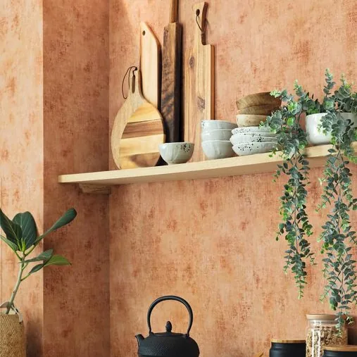 Papel pintado Liso Relieve: relieve de estuco en tonos cálidos