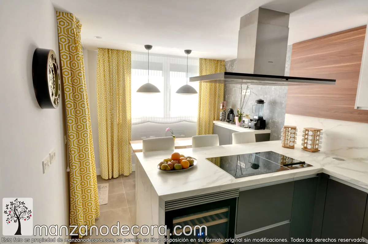 Cortina Estampada Poetry 140130 con Estor Paquete Cuadros y Rayas Andes Stripe