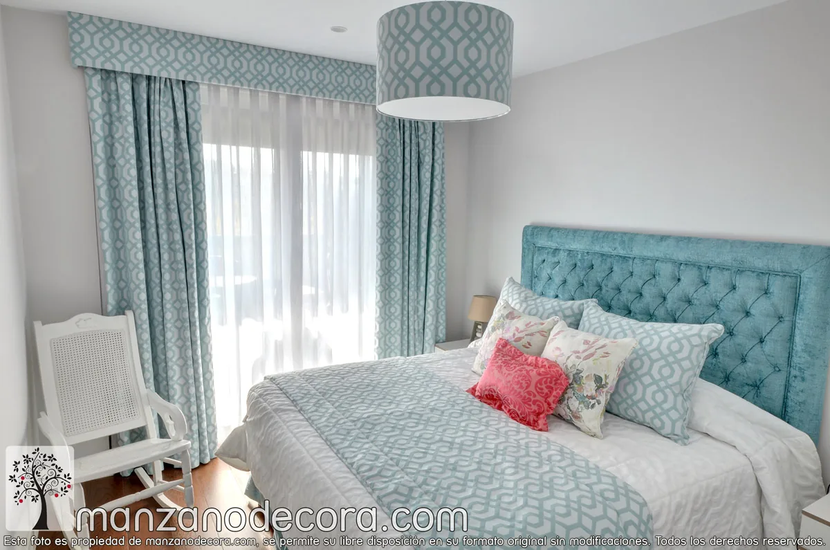 Cortina Lisa Cas 6266 con Cortina Estampada Poetry 1401